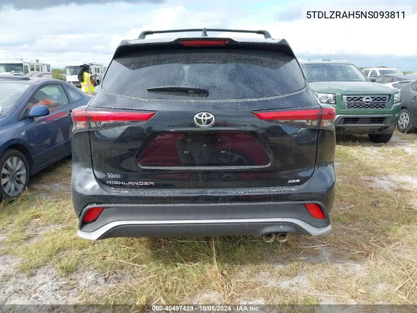 2022 Toyota Highlander Xse VIN: 5TDLZRAH5NS093811 Lot: 40497439