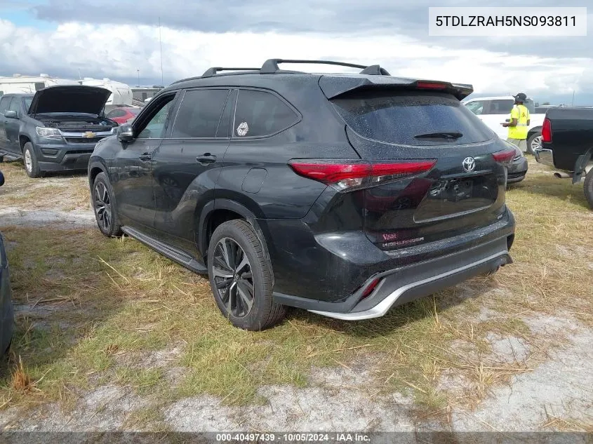 2022 Toyota Highlander Xse VIN: 5TDLZRAH5NS093811 Lot: 40497439