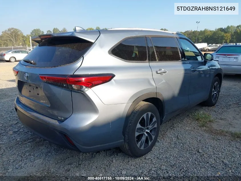 2022 Toyota Highlander Xle VIN: 5TDGZRAH8NS121649 Lot: 40517755