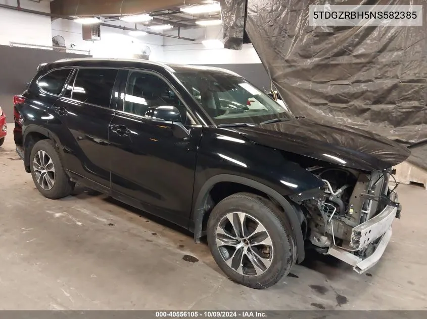 2022 Toyota Highlander Xle VIN: 5TDGZRBH5NS582385 Lot: 40556105