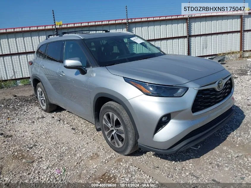 2022 Toyota Highlander Xle VIN: 5TDGZRBHXNS175047 Lot: 40578688