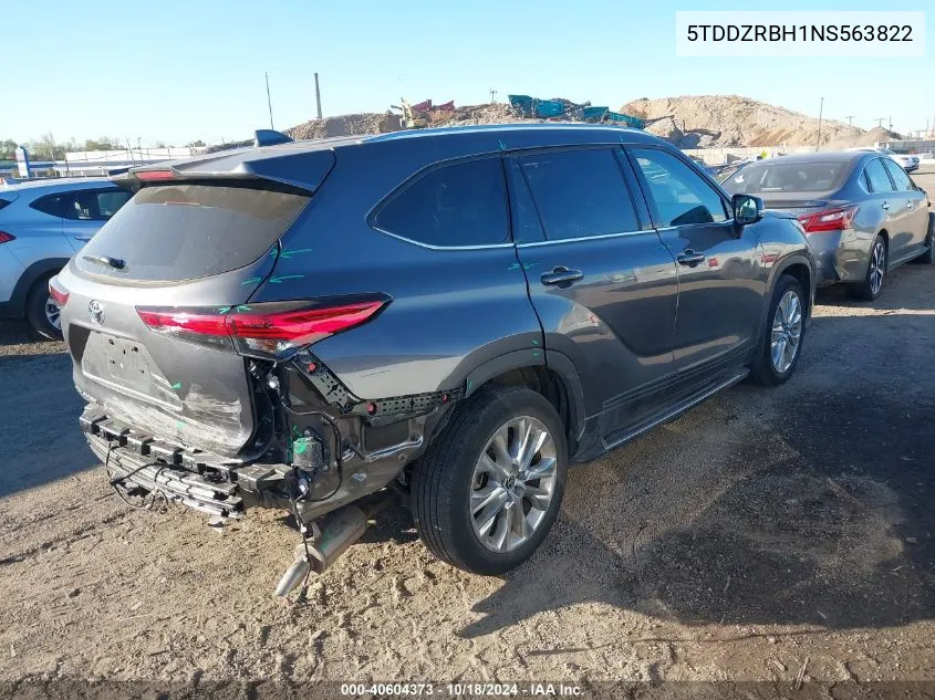 2022 Toyota Highlander Limited VIN: 5TDDZRBH1NS563822 Lot: 40604373