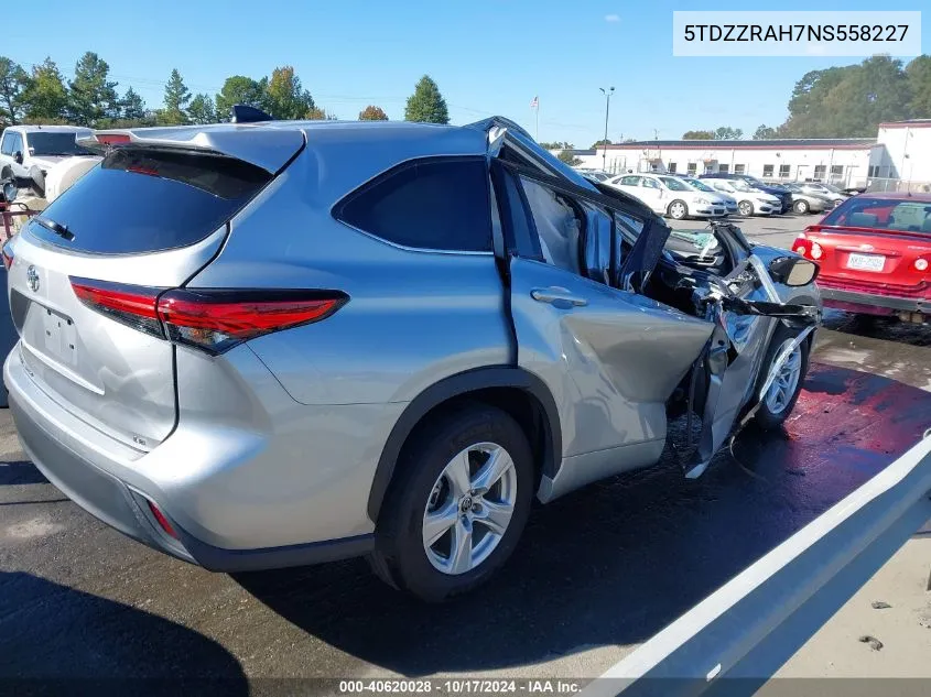 2022 Toyota Highlander Le VIN: 5TDZZRAH7NS558227 Lot: 40620028