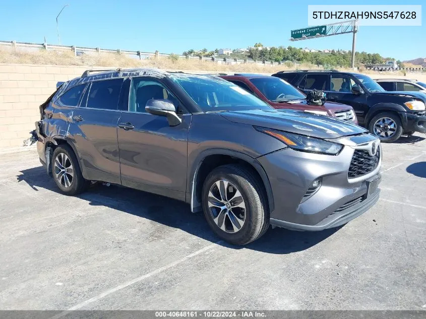 2022 Toyota Highlander Xle VIN: 5TDHZRAH9NS547628 Lot: 40648161