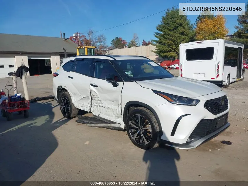 2022 Toyota Highlander Xse VIN: 5TDJZRBH5NS220546 Lot: 40675953