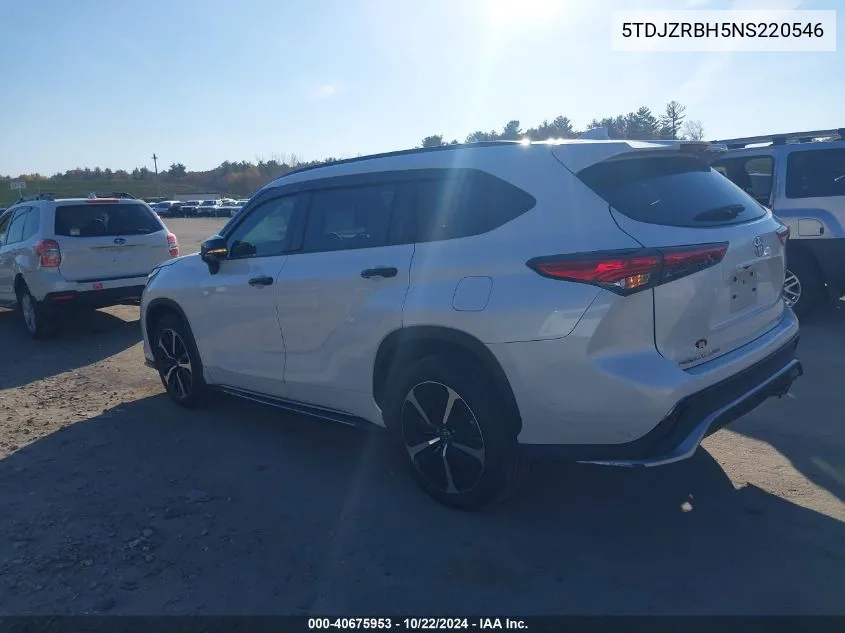 2022 Toyota Highlander Xse VIN: 5TDJZRBH5NS220546 Lot: 40675953