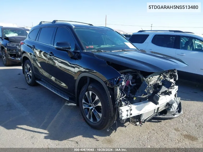 2022 Toyota Highlander Hybrid Xle/Hybrid Bronze VIN: 5TDGARAH5NS513480 Lot: 40679048