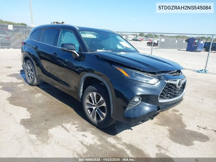 2022 Toyota Highlander Xle VIN: 5TDGZRAH2NS545084 Lot: 40683538