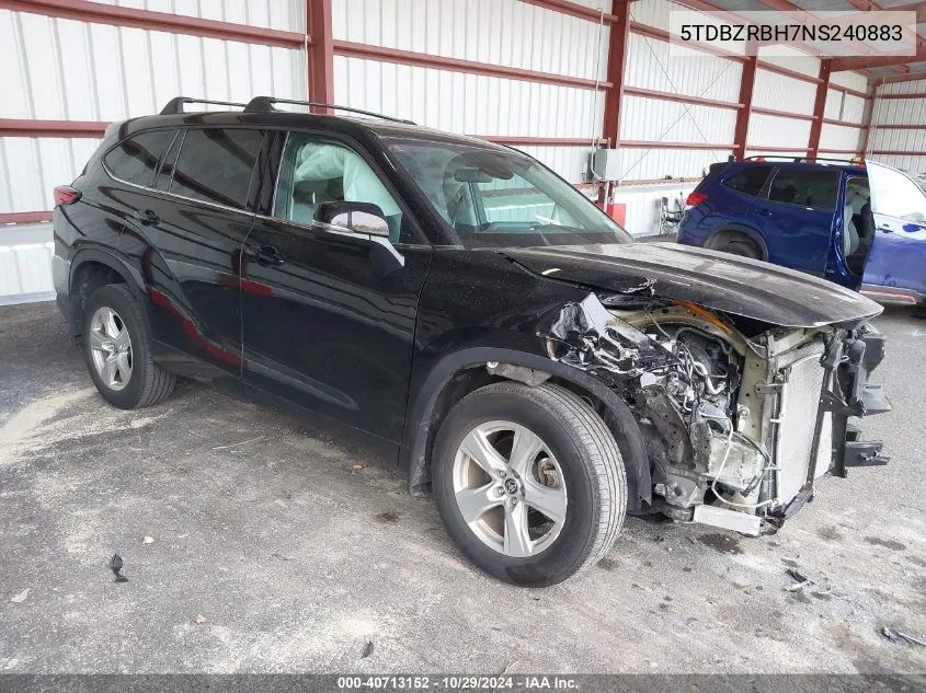 5TDBZRBH7NS240883 2022 Toyota Highlander Le