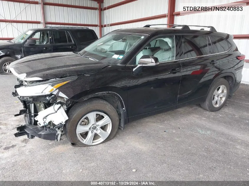 5TDBZRBH7NS240883 2022 Toyota Highlander Le