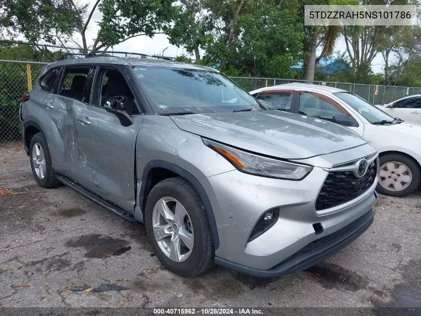 2022 Toyota Highlander Le VIN: 5TDZZRAH5NS101786 Lot: 40715962