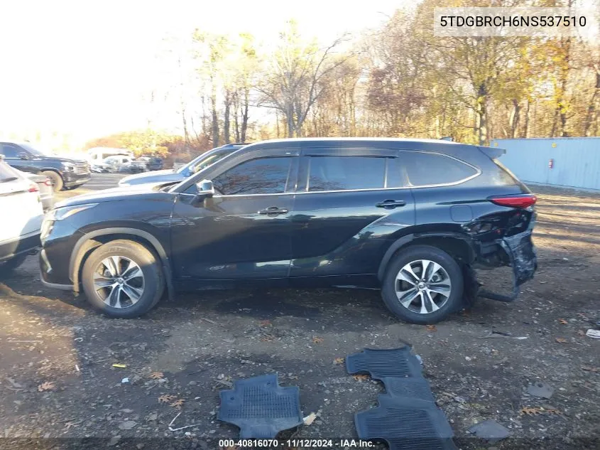 5TDGBRCH6NS537510 2022 Toyota Highlander Hybrid Xle