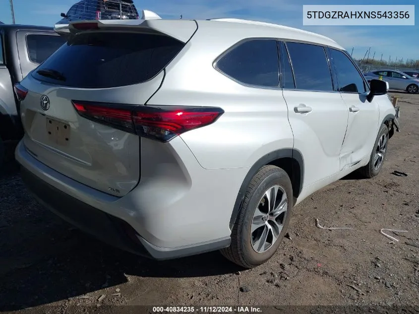 5TDGZRAHXNS543356 2022 Toyota Highlander Xle