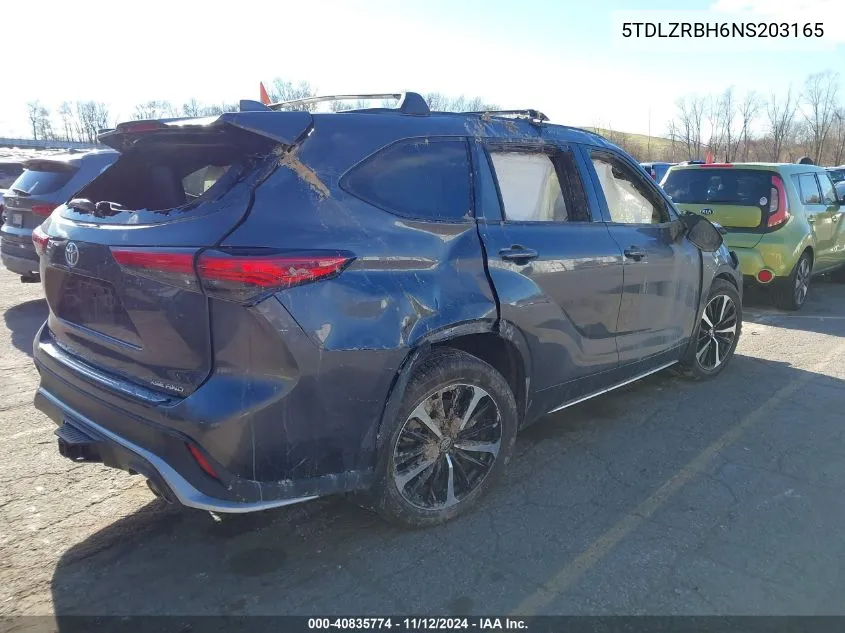 5TDLZRBH6NS203165 2022 Toyota Highlander Xse