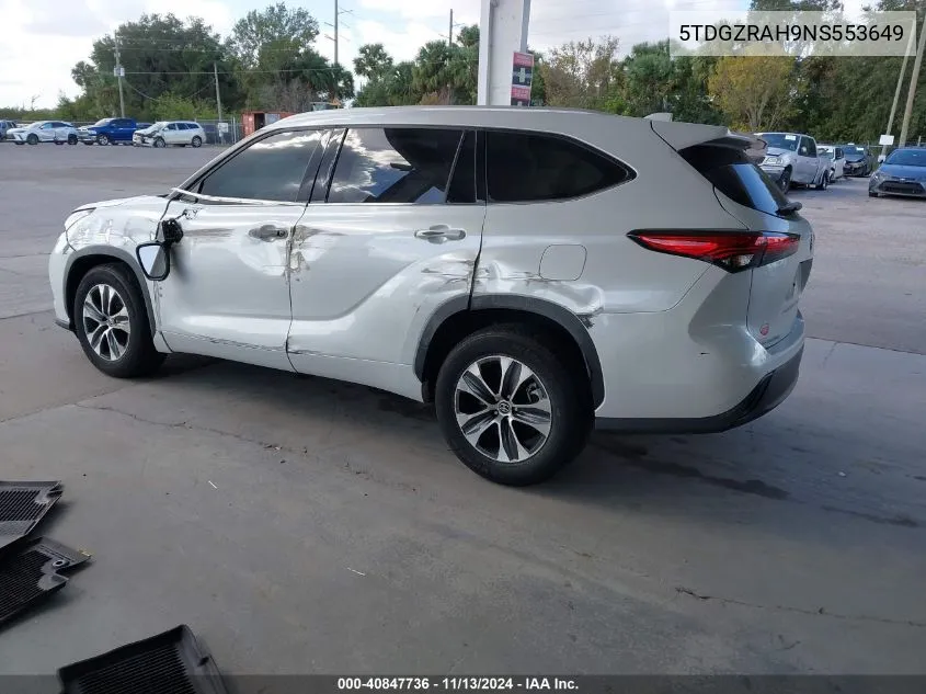 2022 Toyota Highlander Xle VIN: 5TDGZRAH9NS553649 Lot: 40847736