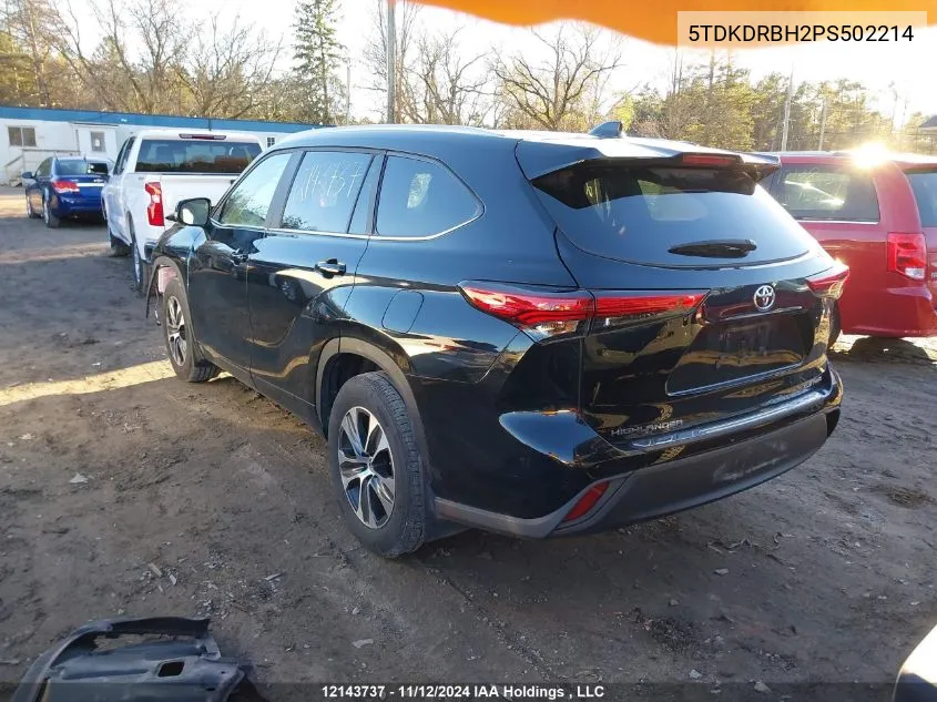 2023 Toyota Highlander VIN: 5TDKDRBH2PS502214 Lot: 12143737