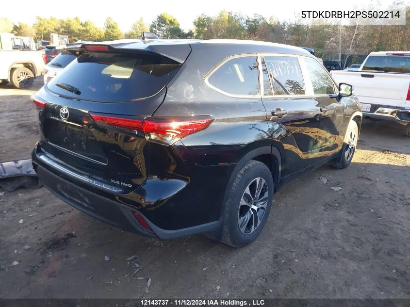 2023 Toyota Highlander VIN: 5TDKDRBH2PS502214 Lot: 12143737