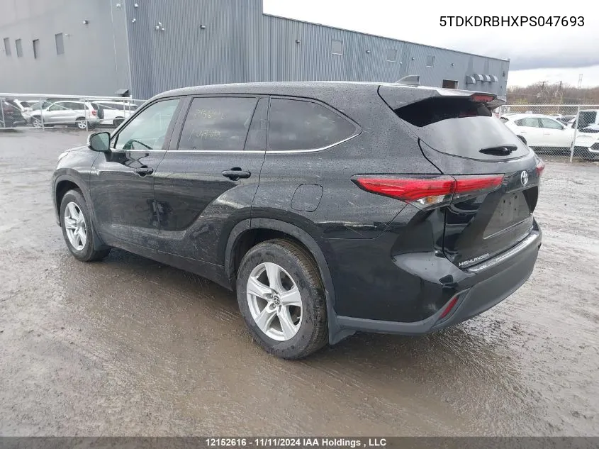 2023 Toyota Highlander L/Le/Xle/Limited/Platinum/Xse VIN: 5TDKDRBHXPS047693 Lot: 12152616