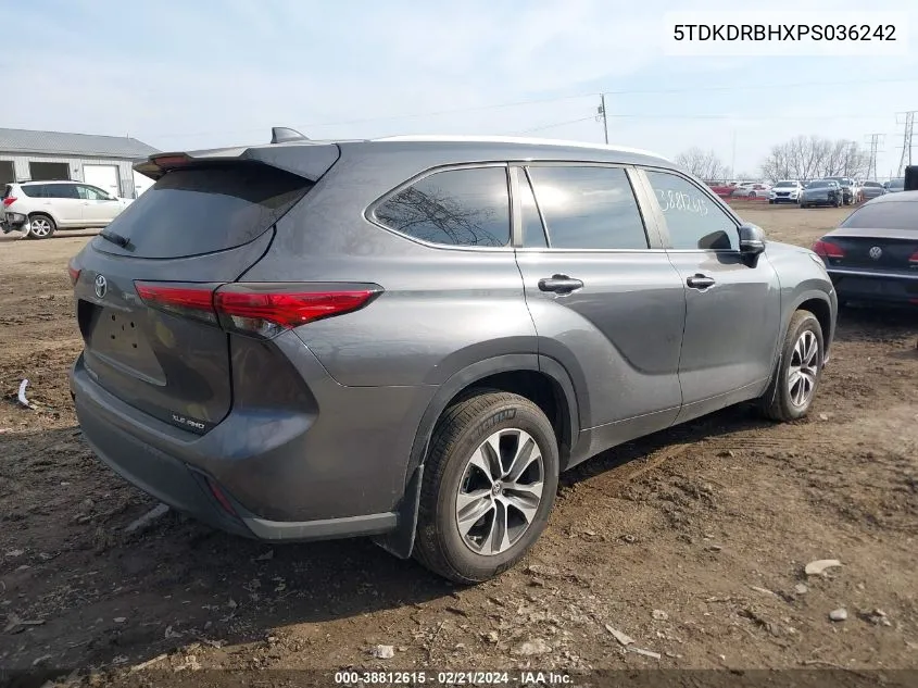 2023 Toyota Highlander Xle VIN: 5TDKDRBHXPS036242 Lot: 38812615