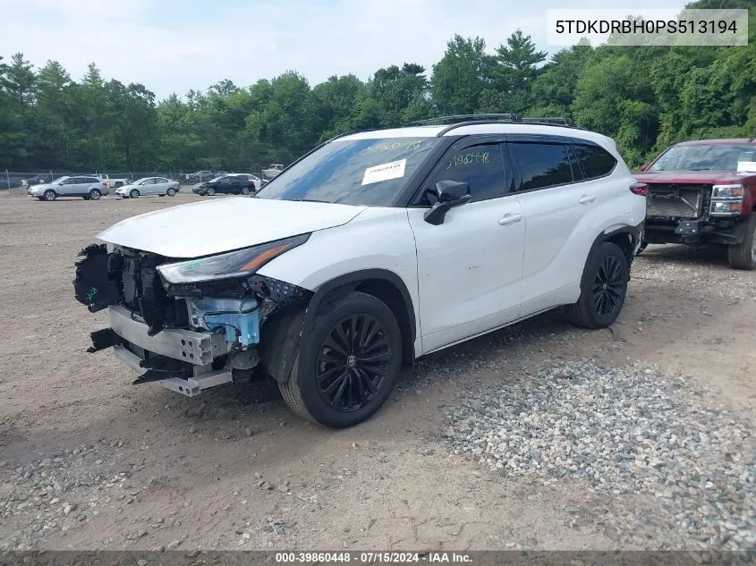 2023 Toyota Highlander Xse VIN: 5TDKDRBH0PS513194 Lot: 39860448