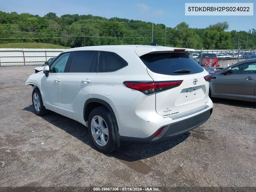 2023 Toyota Highlander Le VIN: 5TDKDRBH2PS024022 Lot: 39867306