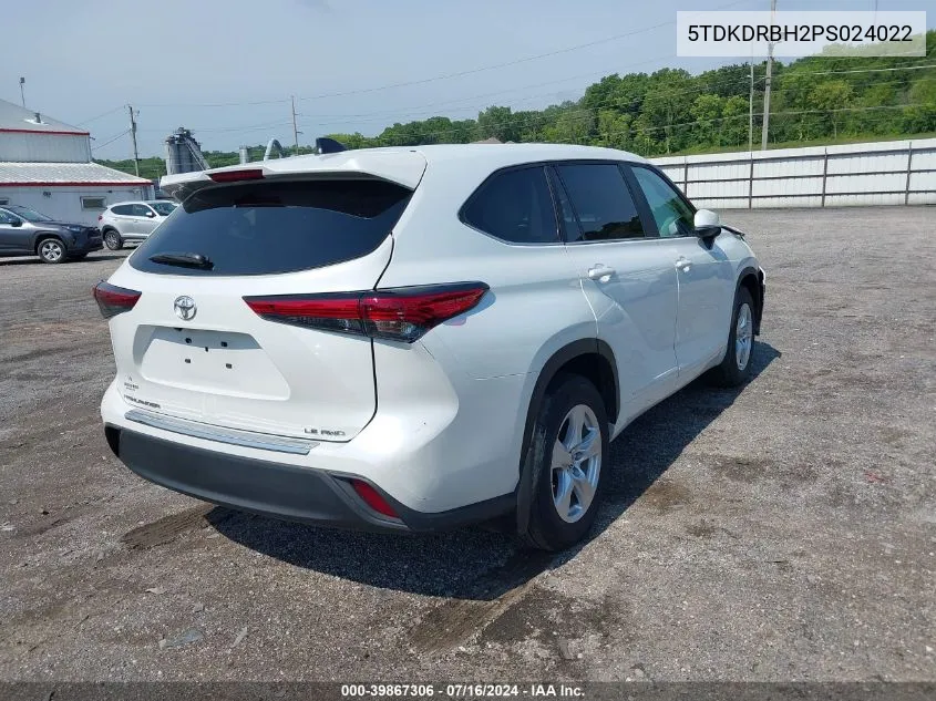 2023 Toyota Highlander Le VIN: 5TDKDRBH2PS024022 Lot: 39867306