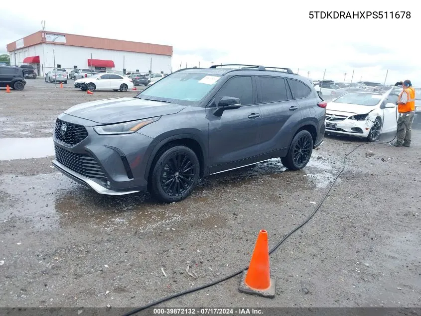 2023 Toyota Highlander Xse VIN: 5TDKDRAHXPS511678 Lot: 39872132