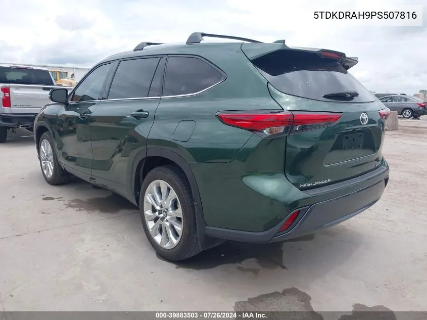 2023 Toyota Highlander Limited VIN: 5TDKDRAH9PS507816 Lot: 39883503