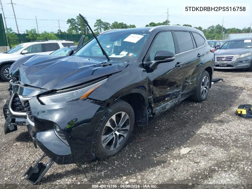 2023 Toyota Highlander Xle VIN: 5TDKDRBH2PS516758 Lot: 40016706