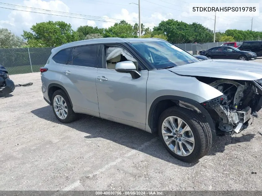 2023 Toyota Highlander Limited VIN: 5TDKDRAH5PS019785 Lot: 40030756