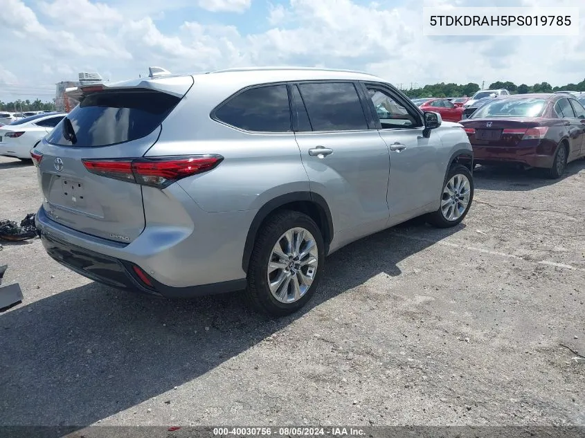 2023 Toyota Highlander Limited VIN: 5TDKDRAH5PS019785 Lot: 40030756