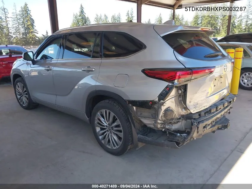 2023 Toyota Highlander Platinum VIN: 5TDKDRBHXPS003287 Lot: 40271489