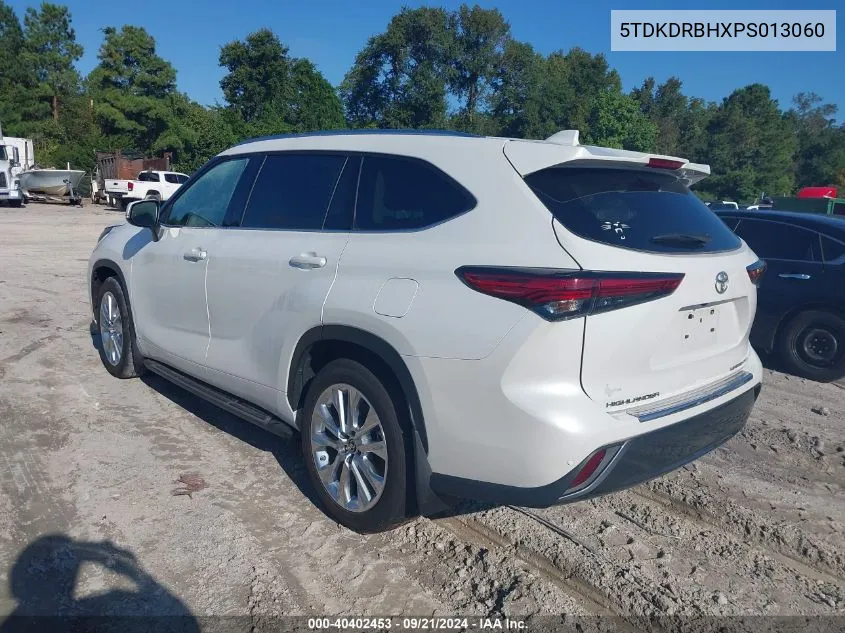 2023 Toyota Highlander Limited VIN: 5TDKDRBHXPS013060 Lot: 40402453