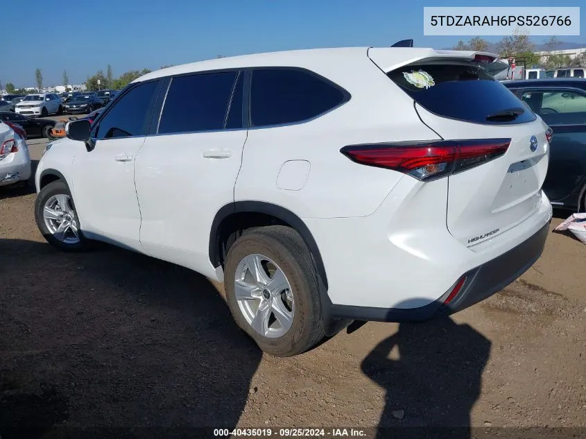 5TDZARAH6PS526766 2023 Toyota Highlander Hybrid Le