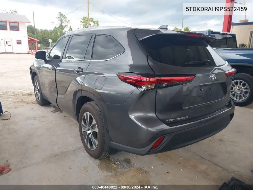 2023 Toyota Highlander Xle VIN: 5TDKDRAH9PS522459 Lot: 40440022