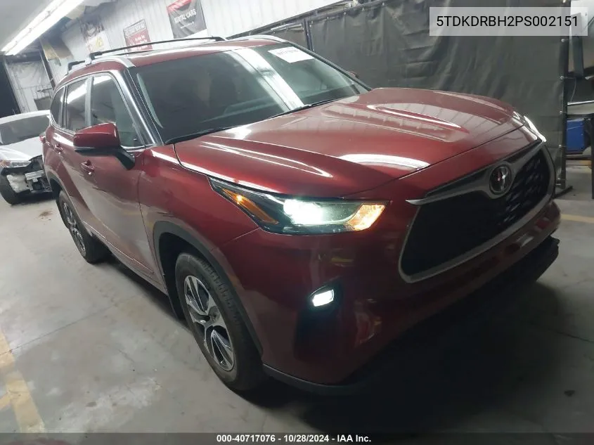 2023 Toyota Highlander Xle VIN: 5TDKDRBH2PS002151 Lot: 40717076