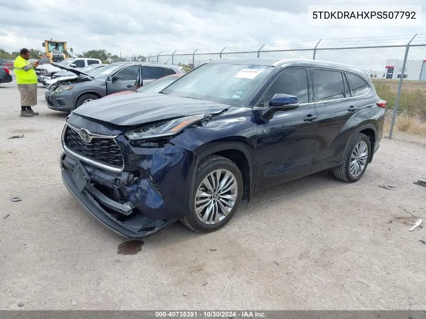 2023 Toyota Highlander Platinum VIN: 5TDKDRAHXPS507792 Lot: 40735391