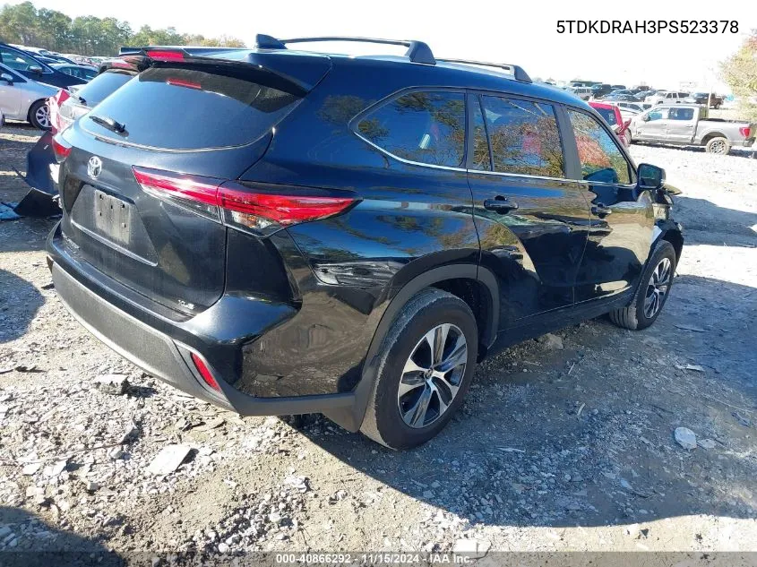 2023 Toyota Highlander Xle VIN: 5TDKDRAH3PS523378 Lot: 40866292