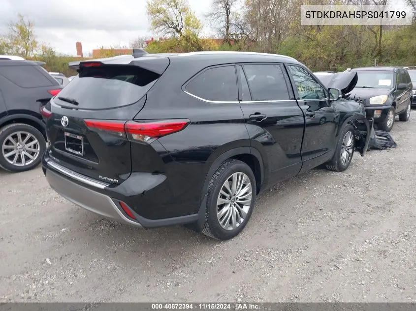 2023 Toyota Highlander Platinum VIN: 5TDKDRAH5PS041799 Lot: 40872394