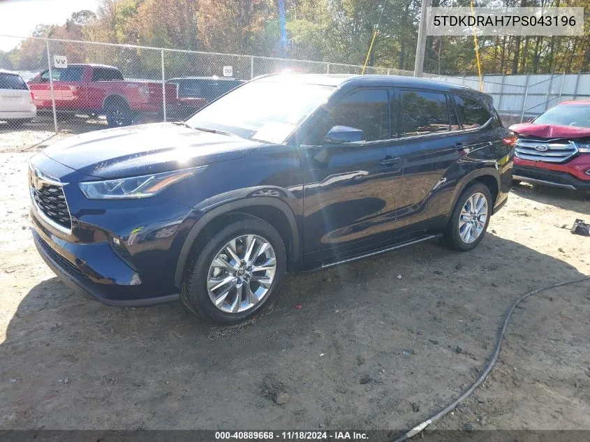 2023 Toyota Highlander Limited VIN: 5TDKDRAH7PS043196 Lot: 40889668