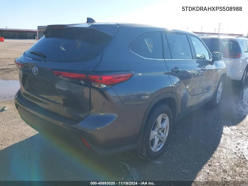 2023 Toyota Highlander Le VIN: 5TDKDRAHXPS508988 Lot: 40893020