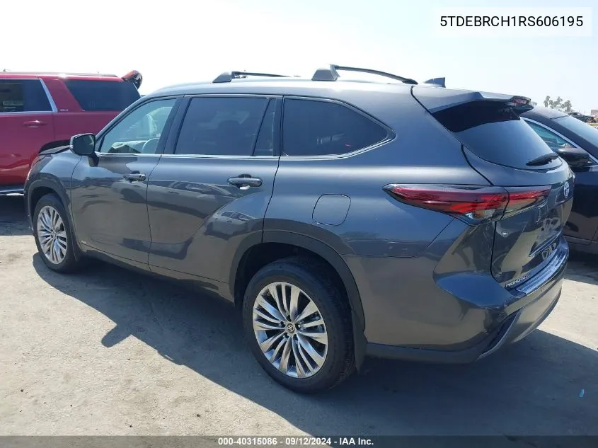 2024 Toyota Highlander Hybrid Limited/Hybrid Pla VIN: 5TDEBRCH1RS606195 Lot: 40315086