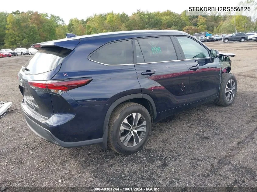 2024 Toyota Highlander Xle VIN: 5TDKDRBH2RS556826 Lot: 40381244