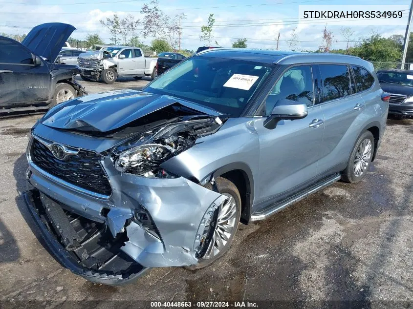 2024 Toyota Highlander Platinum VIN: 5TDKDRAH0RS534969 Lot: 40448663