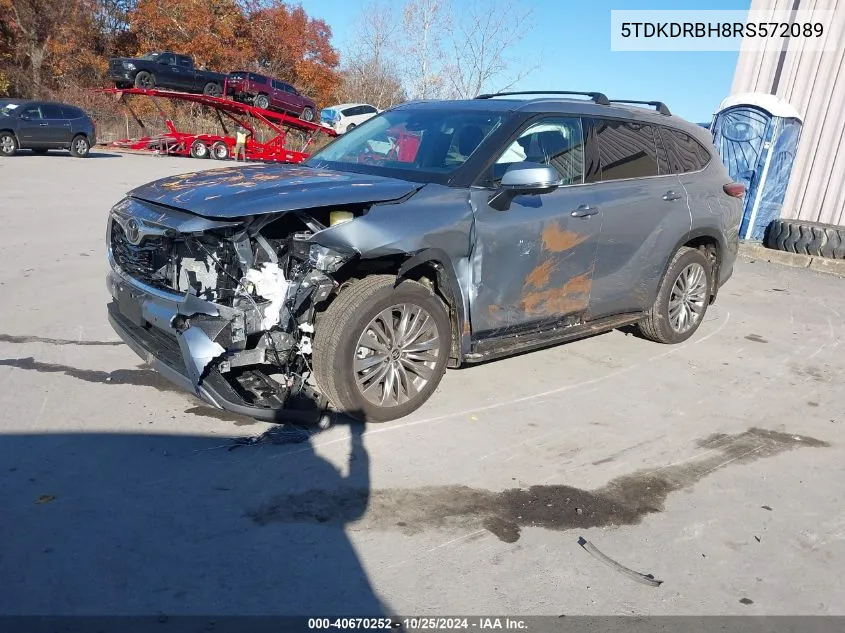 5TDKDRBH8RS572089 2024 Toyota Highlander Platinum