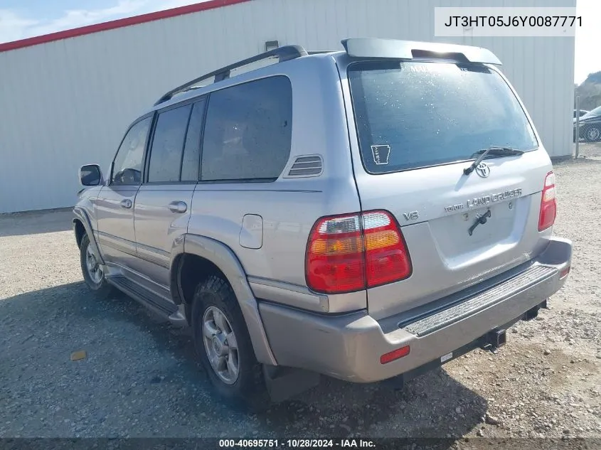 2000 Toyota Land Cruiser VIN: JT3HT05J6Y0087771 Lot: 40695751