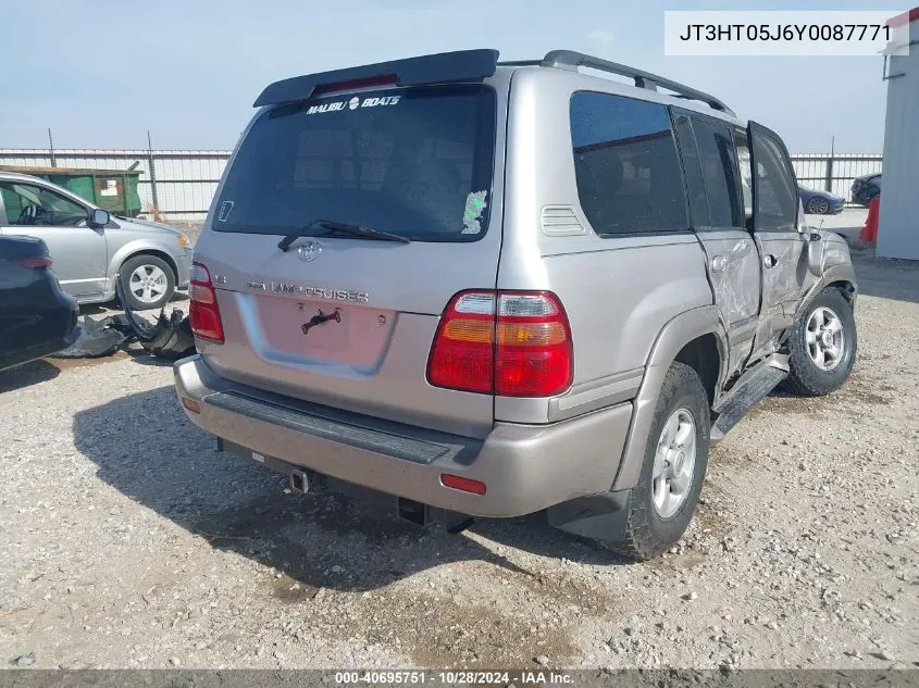 2000 Toyota Land Cruiser VIN: JT3HT05J6Y0087771 Lot: 40695751