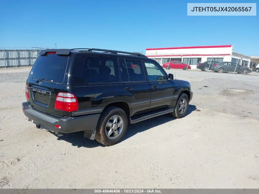 2004 Toyota Land Cruiser VIN: JTEHT05JX42065567 Lot: 40646406