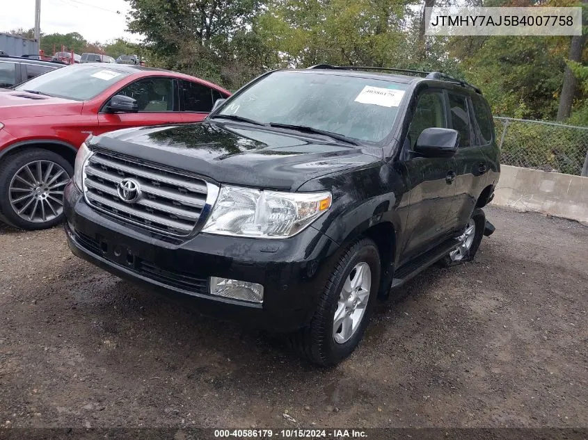 2011 Toyota Land Cruiser V8 VIN: JTMHY7AJ5B4007758 Lot: 40586179