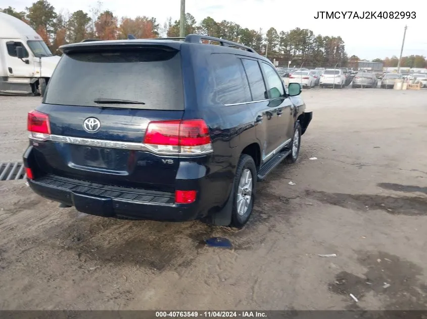 2019 Toyota Land Cruiser V8 VIN: JTMCY7AJ2K4082993 Lot: 40763549